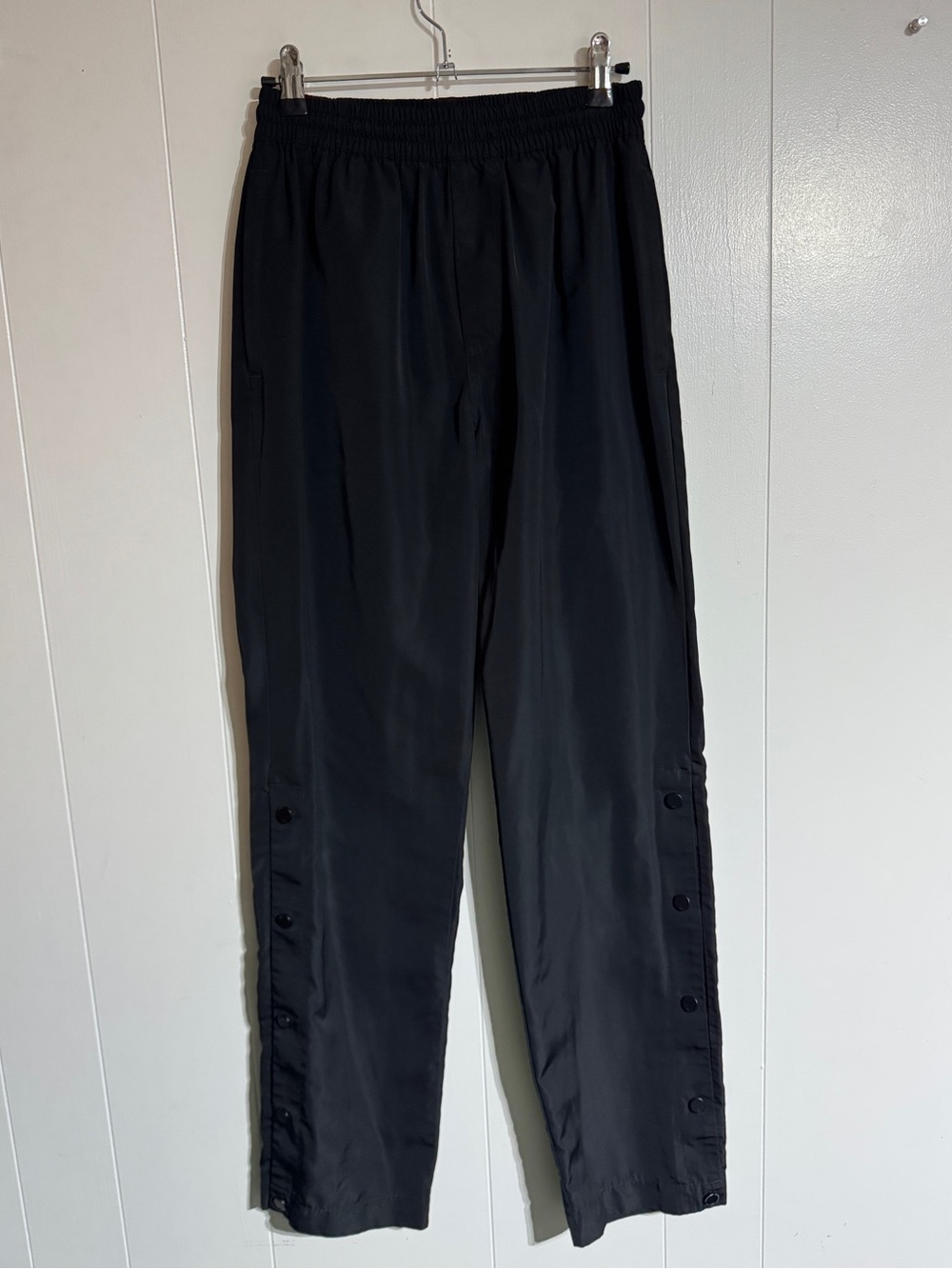 ALO Yoga Womens Black Snap-Button Track Pants Studio Pants Drawstring Loose Fit